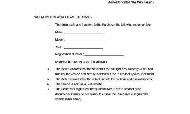 Printable Vehicle Purchase Agreement Templates ᐅ Template Lab with Car Purchase Agreement Template