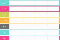 Printable Weekly Menu Planner With Nice Bright Colors Also Could Be throughout Weekly Meal Planner Template Word