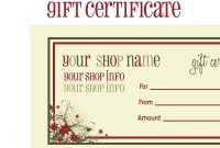 Printablechristmasgiftcertificatetemplate  Massage Certificate for Printable Gift Certificates Templates Free