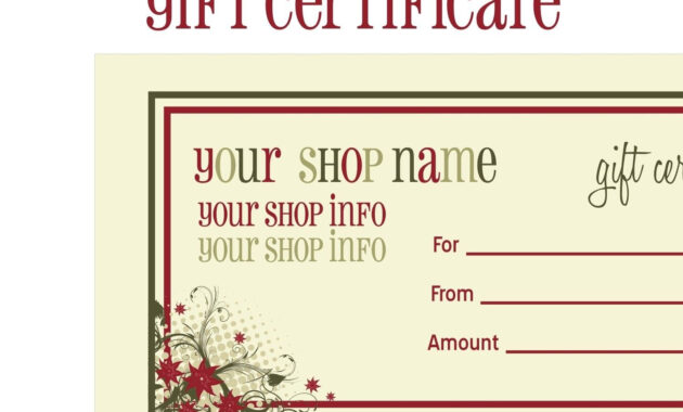 Printablechristmasgiftcertificatetemplate  Massage Certificate inside Massage Gift Certificate Template Free Download