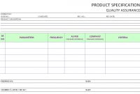 Product Specification Operational  Quality Assurance for Report Specification Template