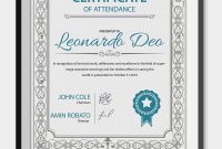 Professional Editable Certificate Of Attendance Template Sample For with Sample Certificate Of Participation Template