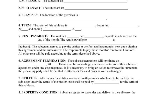 Professional Sublease Agreement Templates  Forms ᐅ Template Lab with regard to Heads Of Terms Agreement Template