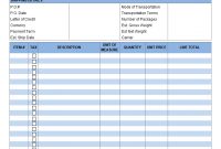 Proforma Invoice Format In Excel inside Proforma Invoice Template India