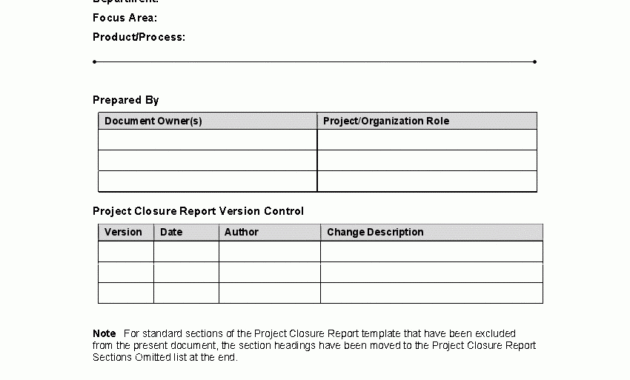 Project Closure Report Word  Flevypro Document pertaining to Word Document Report Templates