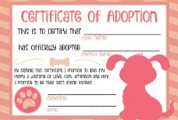 Puppy Adoption Certificate …  Party Ideas In … pertaining to Pet Adoption Certificate Template