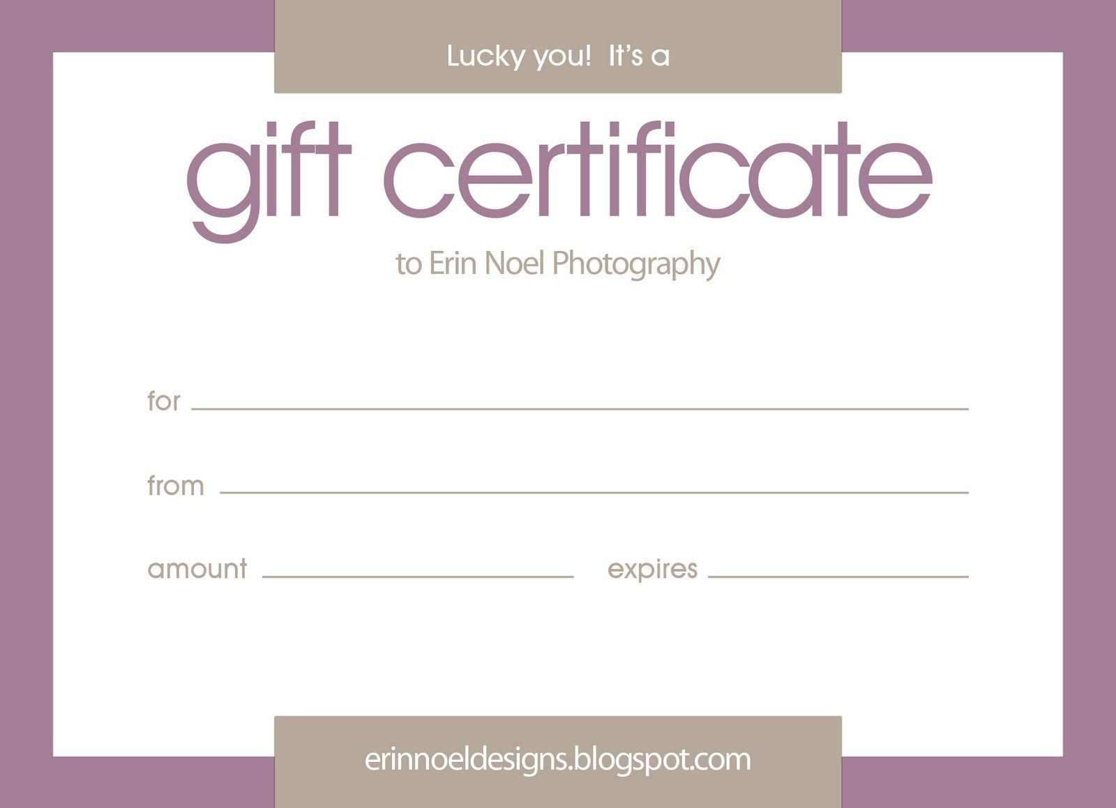 Purplegiftcertificatetemplate throughout Photoshoot Gift Certificate Template