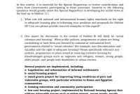 Questionnairethe Special Rapporteur On The Right To Adequate pertaining to Rapporteur Report Template
