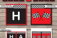 Race Car Party Banner Template  Birthday Banner  Editable Bunting in Cars Birthday Banner Template