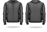 Realistic Detailed D Template Blank Black Male Vector Image pertaining to Blank Black Hoodie Template