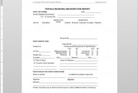 Receiving Inspection Report Template within Part Inspection Report Template