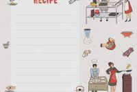 Recipe Card Cookbook Page Design Template With People Preparing pertaining to Recipe Card Design Template