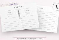 Recipe Cards Printable Recipe Cards Recipe Card Template  Etsy with regard to Index Card Template For Pages