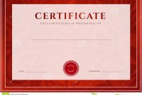 Red Certificate Diploma Template Award Pattern Stock Vector pertaining to Scroll Certificate Templates