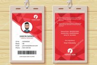 Red Geometric Employee Id Card Design Template — Stock Vector pertaining to Company Id Card Design Template