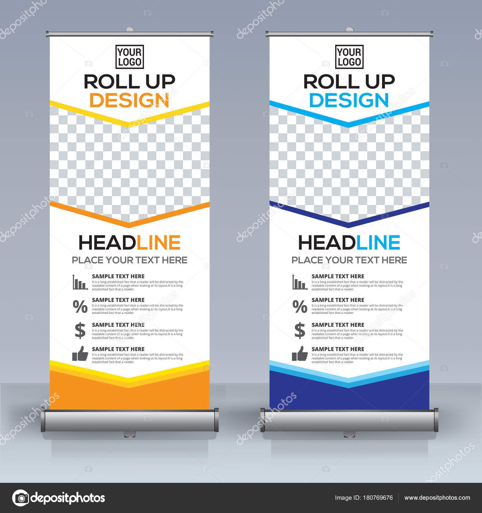 Roll Banner Design Template Vertical Abstract Background Pull Design with Retractable Banner Design Templates