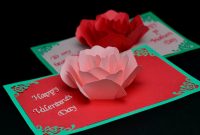 Rose Flower Pop Up Card Template within Diy Pop Up Cards Templates