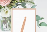 Rose Table Number Card Template Wedding Table Numbers  Etsy regarding Table Number Cards Template
