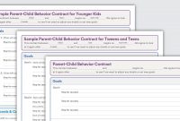 Sample Behavior Contracts  Parentchild Behavior Contracts in Good Behavior Contract Templates