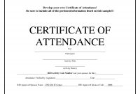 Sample Certificate Of Attendance Template  Sansurabionetassociats intended for Certificate Of Attendance Conference Template