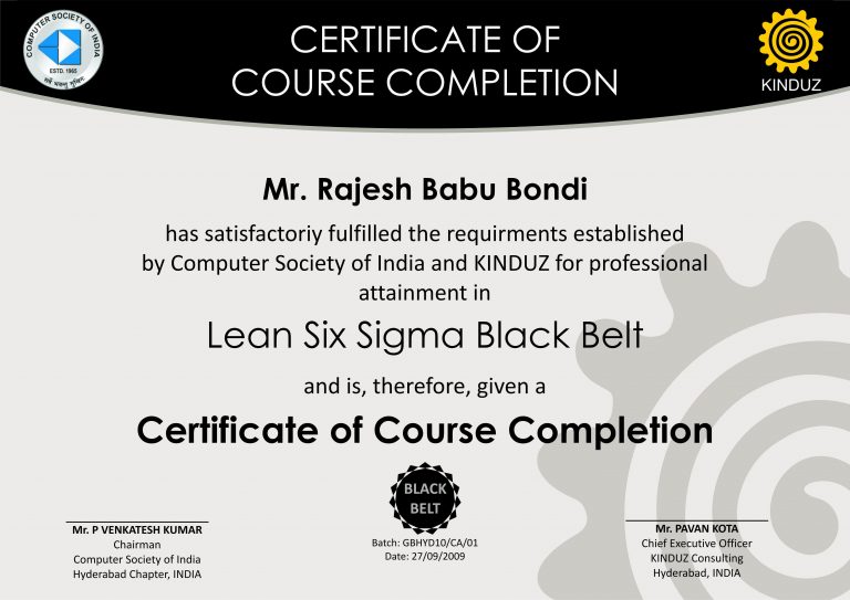 Sample Certificates Lean Six Sigma India inside Green Belt Certificate ...