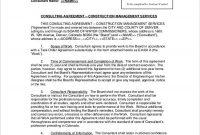 Sample Construction Consulting Agreement   Consulting Agreement within Consulting Service Agreement Template