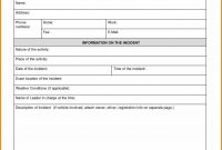 Sample Incident Report Forms  Instinctual Intelligence within It Incident Report Template