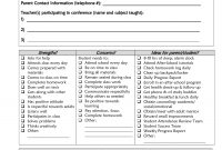 Sample Parent Teacher Conference Form Parent Teacher Conference Form in Conference Report Template