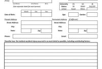 Sample Personal Injury Intake Form Elegant First Aid Report Form with regard to First Aid Incident Report Form Template