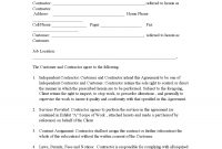 Sample Printable Indep Contractor Agreement  Form  Sample Real within Contract Assignment Agreement Template