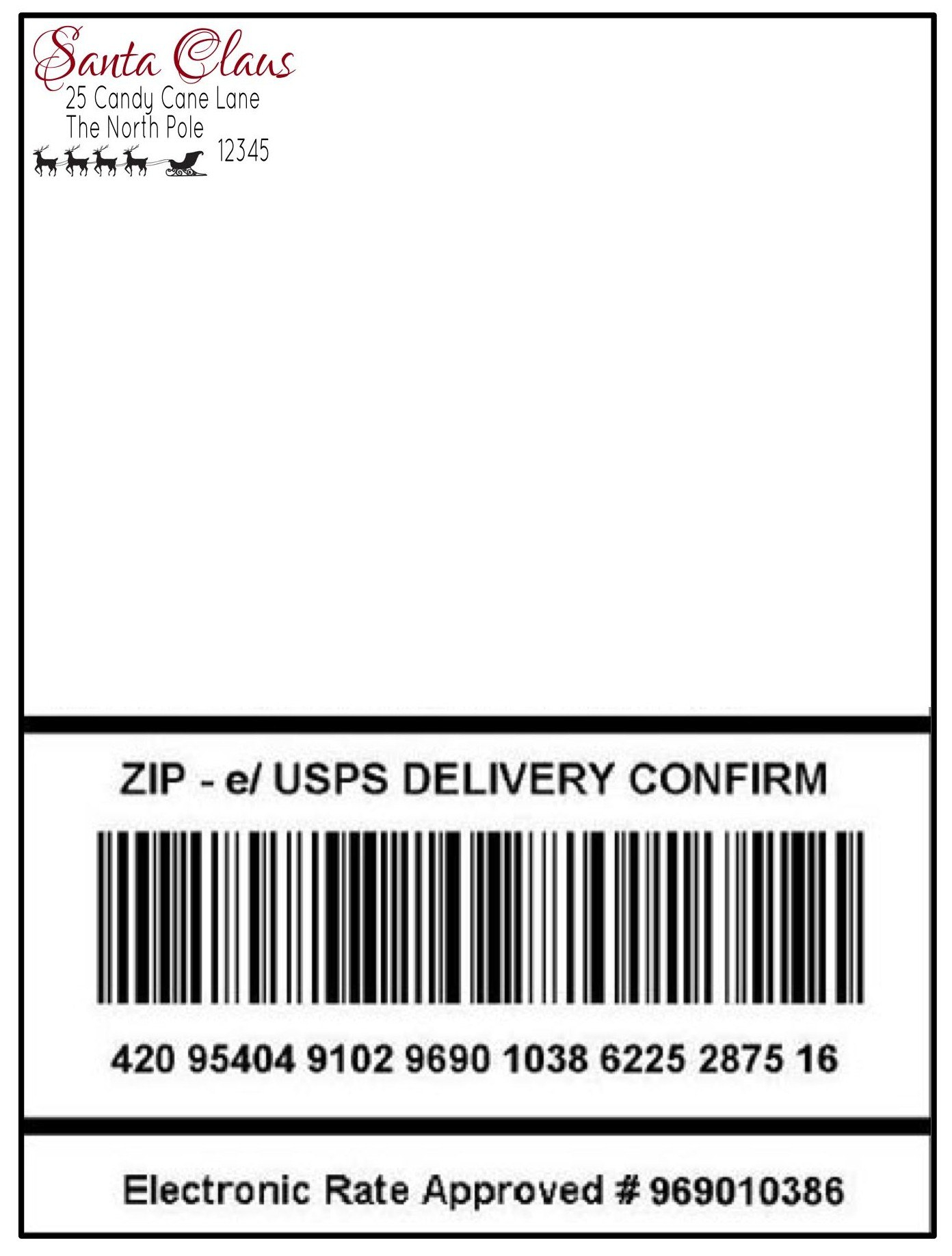 Santa's Special Delivery  Being Genevieve in Package Address Label Template