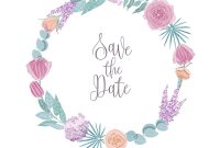 Save The Date Card Template Decorated With Round Vector Image within Save The Date Cards Templates