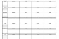 Schedule Template Empty Class Weekly Blank Menu Planner Planning in Empty Menu Template