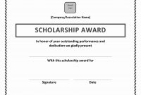 Scholarship Award Certificate with Sports Award Certificate Template Word