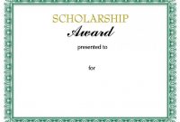 Scholarship Certificates Templates  Template Business regarding Scholarship Certificate Template Word