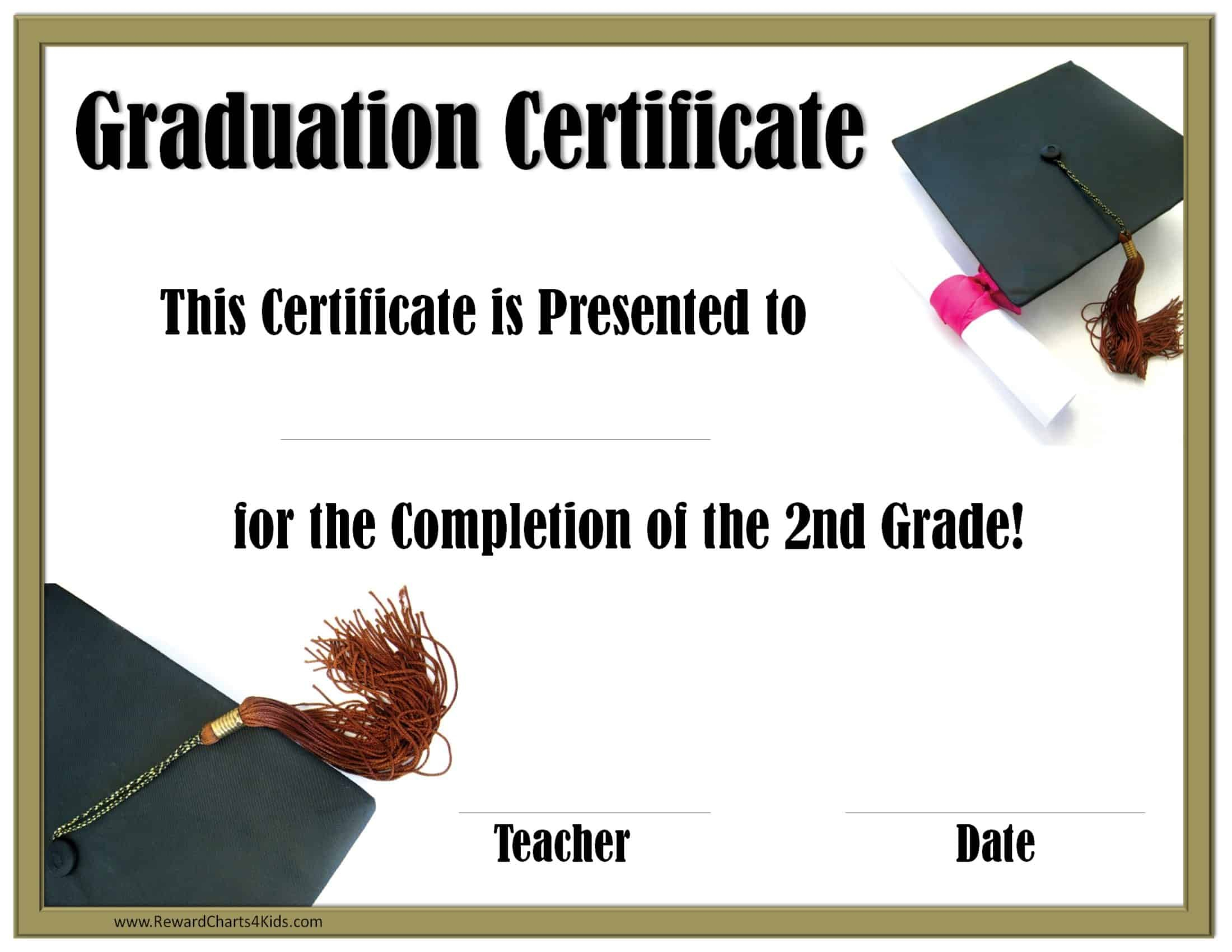 School Graduation Certificates  Customize Online With Or Without A within 5Th Grade Graduation Certificate Template
