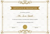 School Recognition Certificate Design Template In Psd Word with Template For Recognition Certificate