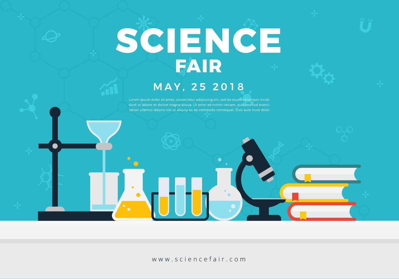 Science Fair Poster Banner  Download Free Vector Art Stock regarding Science Fair Banner Template