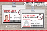 Secret Agent Badge Template  Spy Badge  Birthday Party with regard to Spy Id Card Template