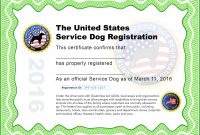 Service Dog Certificate Template Luxury Training Certificates intended for Service Dog Certificate Template
