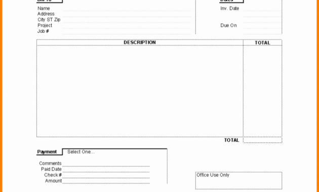 Service Invoice Template Word  Sample  Letsgonepal regarding Personal Check Template Word 2003
