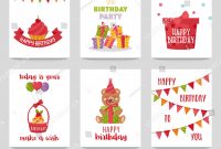 Set Birthday Labels Template Funny Illustration Stock Vector within Birthday Labels Template Free
