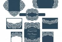 Set Laser Cut Wedding Invitation Templates Card  Envelope Belly within Silhouette Cameo Card Templates