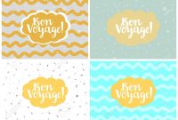 Set Of Four Cards Vector Templates Bon Voyage Royalty Free with Bon Voyage Card Template