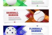 Set Of Sport Banner Templates With Ball And Sample Text Stock Vector intended for Sports Banner Templates