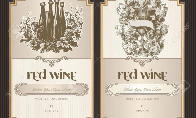 Set Of Wine Labels Royalty Free Cliparts Vectors And Stock pertaining to Wine Label Template Word