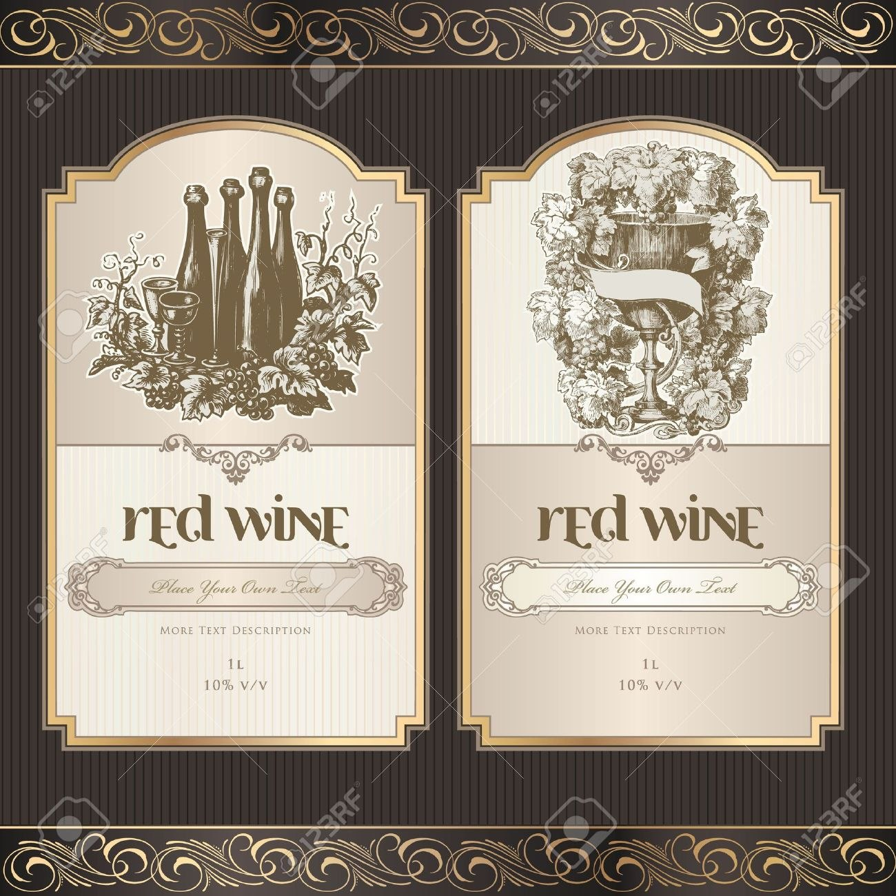 Set Of Wine Labels Royalty Free Cliparts Vectors And Stock pertaining to Wine Label Template Word