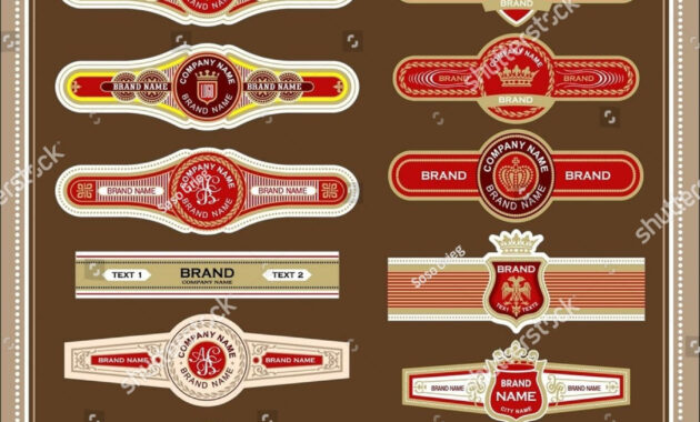 Set Old Fashioned Cigar Labels Perfect Stock Vector Royalty Free regarding Cigar Label Template