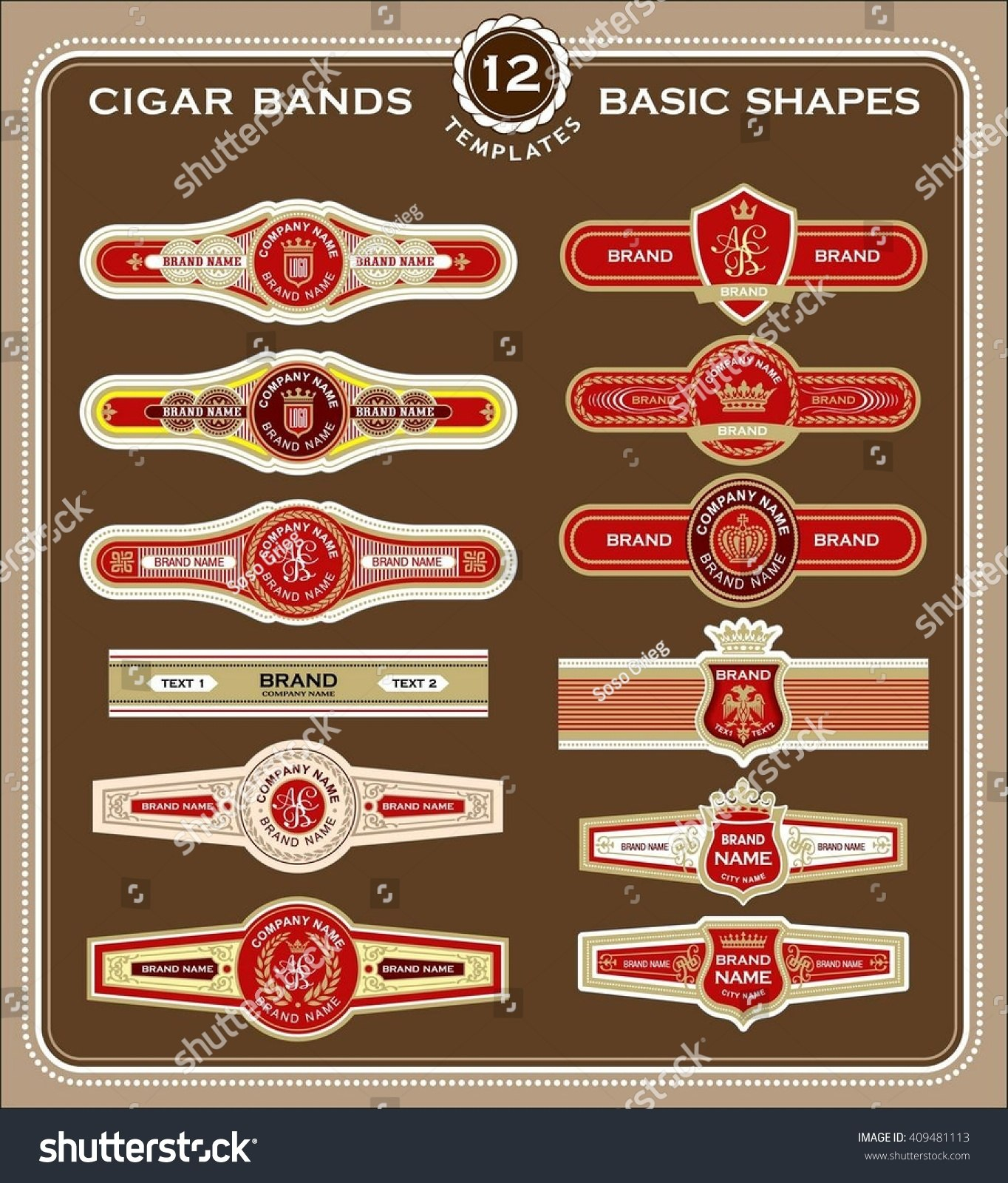 Set Old Fashioned Cigar Labels Perfect Stock Vector Royalty Free regarding Cigar Label Template