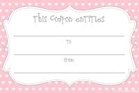 Sets Of Free Printable Love Coupons And Templates throughout Dinner Certificate Template Free